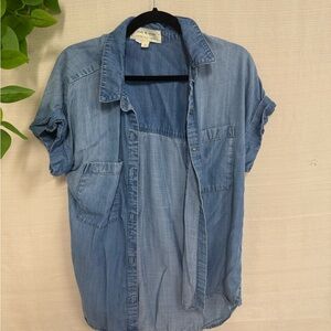 Cloth & Stone Blue Denim Blouse